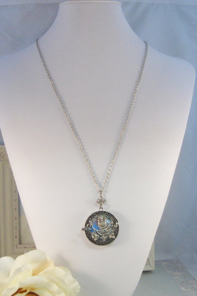 Tiny Hoots,Necklace,Locket,Owl,Branch,Tree,Silver Locket,Antique Locket,Owl Locket,Owl Necklace,Woodland,Owls,Handmade by Valleygirldesigns