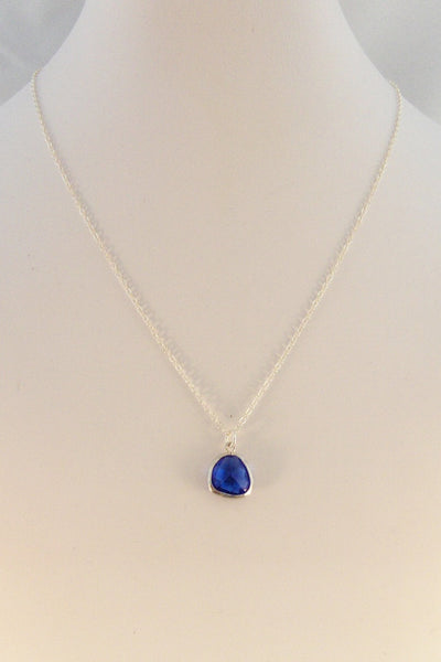 Cobalt Blue,Necklace,Silver Necklace,Sapphire Necklace,Sapphire,Sterling Silver,Blue,Wedding. Handmade jewelery by valleygirldesigns.