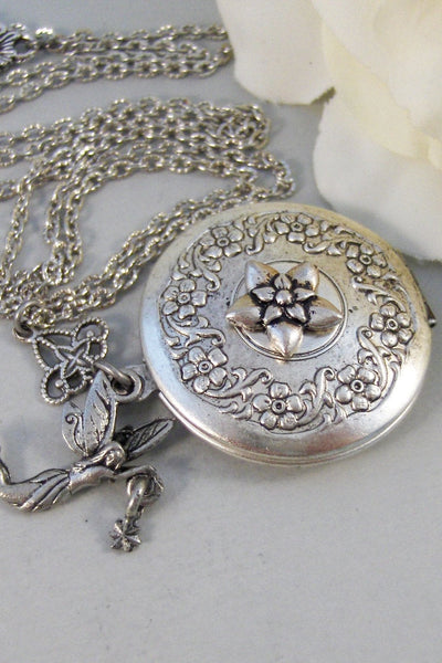 Tink,Locket,Fairy,Fairy Locket,Antique Locket,Silver Locket,Fae,Flower,Jasmine,Jasmine Locket, Locket,Handmade jewelry by valleygirldesigns