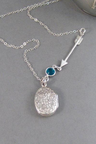 Sparkle Arrow,Locket,Necklace,Sterling Silver,Arrow,Arrow Locket,Birthstone,Personalize,Silver Locket,Tear,TiffanyJewelry valleygirldesigns.