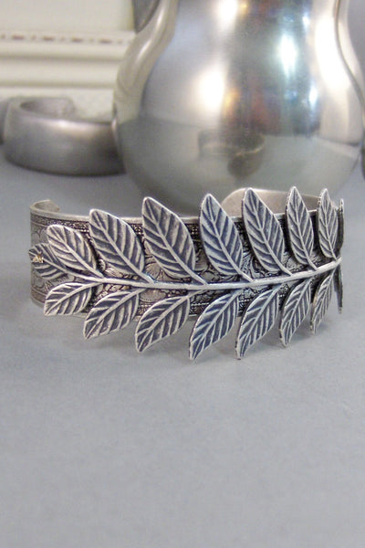 Fern Bracelet,Cuff,Silver Bracelet,Cuff Bracelet,Bracelet,Silver,Branch Bracelet,Branch Cuff,Fern Bracelet,Branch,Leaf. valleygirldesigns.