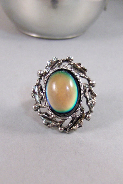 Morgana's Mood Ring,Ring,Silver,Mood Ring,Antique Ring,Silver Ring,Wrapped,Adjustable,Bridesmaid,Mood Stone,Stone,Mood. valleygirldesigns.