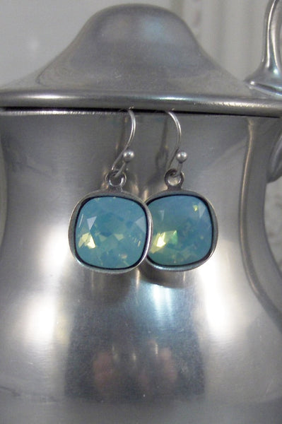 Sea Stones,Earring, Aquamarine,Blue,Blue Stones Silver Earrings,Opal,Blue Opal, Valleygirldesigns Etsy.