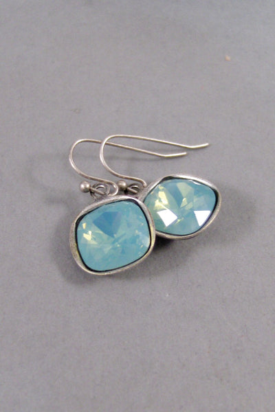 Sea Stones,Earring, Aquamarine,Blue,Blue Stones Silver Earrings,Opal,Blue Opal, Valleygirldesigns Etsy.