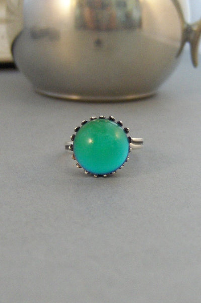 Inner Spirit,Ring,Silver,Mood Ring,Antique Ring,Silver Ring,Wrapped,Adjustable,Bridesmaid,Mood Stone,Stone,Mood. valleygirldesigns.