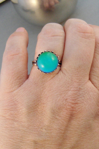 Inner Spirit,Ring,Silver,Mood Ring,Antique Ring,Silver Ring,Wrapped,Adjustable,Bridesmaid,Mood Stone,Stone,Mood. valleygirldesigns.