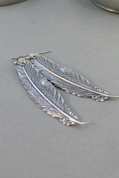 Inner Spirit,Earring,Feather Earring,Feather,Silver Feather Earring,Silver Feather,Wing,Angel Earring,Wing Earring.. valleygirldesigns.