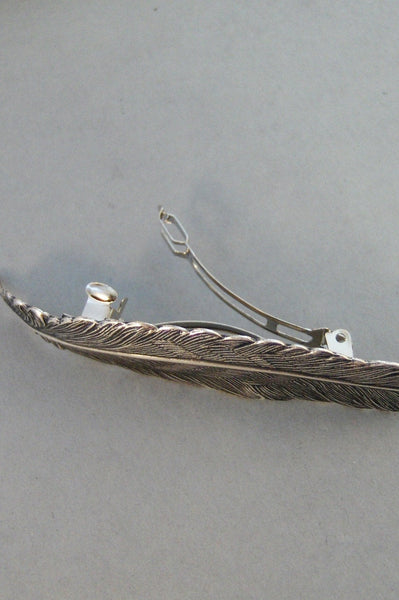 Inner Spirit,Barrette,Hair Pin,Hair Accessory,Head Band,Feather,Feather Barrette,Silver Barrette,Feather Hair,Hair. valleygirldesigns.