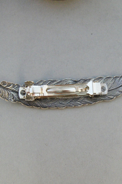 Inner Spirit,Barrette,Hair Pin,Hair Accessory,Head Band,Feather,Feather Barrette,Silver Barrette,Feather Hair,Hair. valleygirldesigns.