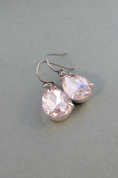 Pretty Pink Earrings,Pink Earrings,Pink Rhinestone,Vintage Earrings,Earrings,Silver Earrings,Pink Earrings,Blush Earrings,Valleygirldesigns