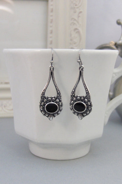 Midnight Onyx,Earring,Black Onyx Earring,Flower Earring,Black Earring,Black Flower,Black Onyx,Onyx,Summer,Boho,Gypsy.valleygirldesigns.