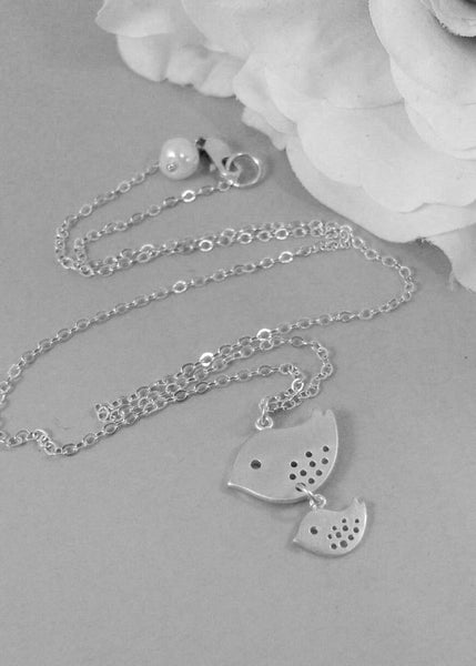 Little Bird,Silver Necklace,Bird,Mommy,Baby,Little,Girl,Bird Necklace,Sterling Silver,Silver Bird,Mom Bird,Baby Bird.leygirldesigns on Etsy.