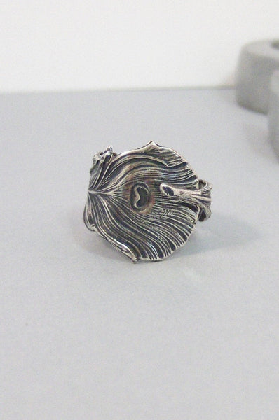 Peacock Feather,Peacock,Ring,Silver,Flower,Peacock Ring Antique Ring,Silver Ring,Feather Ring,Wedding,Bridesmaid.Plume, valleygirldesigns.