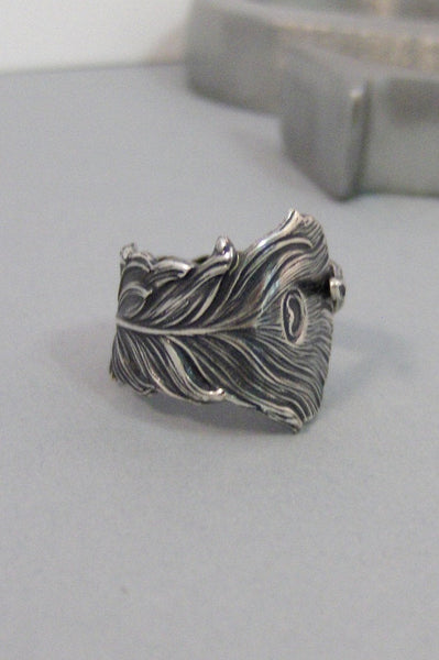Peacock Feather,Peacock,Ring,Silver,Flower,Peacock Ring Antique Ring,Silver Ring,Feather Ring,Wedding,Bridesmaid.Plume, valleygirldesigns.