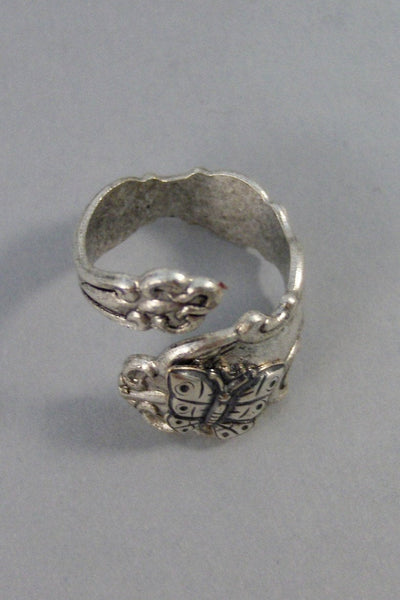 Dainty Butterfly,Ring,Silver,Butterfly,Butterfly Jewelry,Spoon Ring,Antique Ring,Silver Ring,Wrapped,Adjustable,Bridesmai valleygirldesigns.