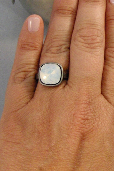Moonstone Opal,Ring,Silver,Moonstone Ring,Opal Ring,White Stone,Moonstone,Opal, Jewelry,Antique Ring,February,Birthstone,valleygirldesigns.
