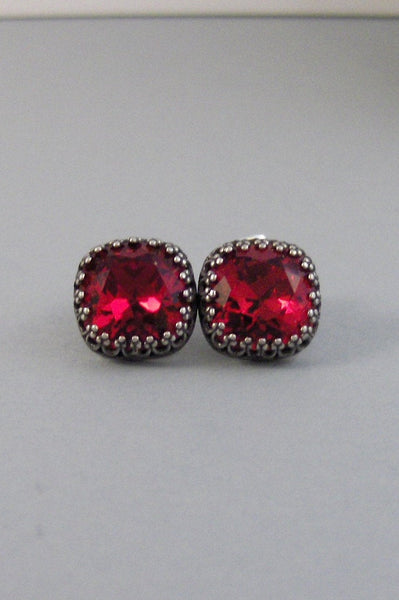 Ruby Red,Earring,Post Earring,Post,Stud,Red Stoner,Red Stone,Ruby,Ruby Earring,Brithsotne,Red Earring,July,July Ruby.lValleygirldesigns.