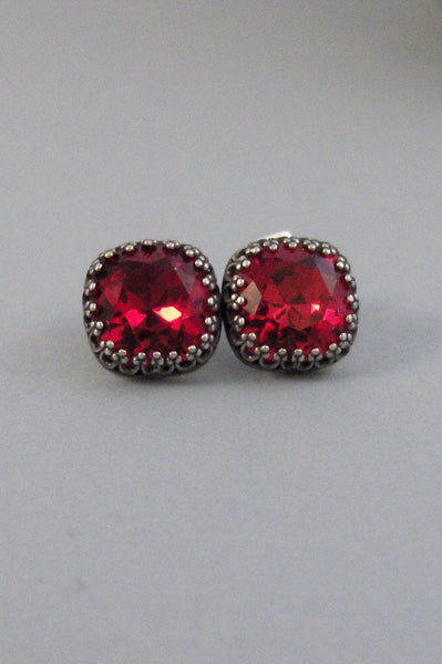 Ruby Red,Earring,Post Earring,Post,Stud,Red Stoner,Red Stone,Ruby,Ruby Earring,Brithsotne,Red Earring,July,July Ruby.lValleygirldesigns.