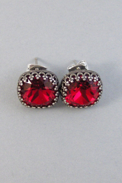 Ruby Red,Earring,Post Earring,Post,Stud,Red Stoner,Red Stone,Ruby,Ruby Earring,Brithsotne,Red Earring,July,July Ruby.lValleygirldesigns.