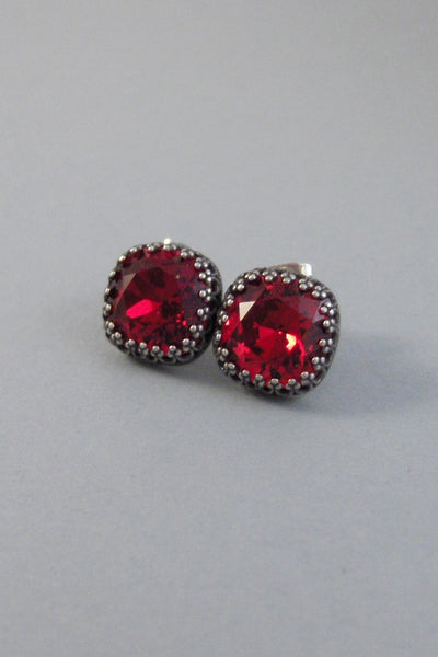 Ruby Red,Earring,Post Earring,Post,Stud,Red Stoner,Red Stone,Ruby,Ruby Earring,Brithsotne,Red Earring,July,July Ruby.lValleygirldesigns.