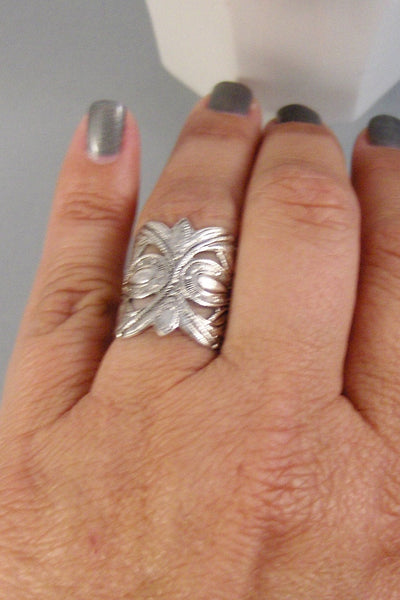 Forest Nymph, Ring,Silver,Ring,Gothic Ring,Antique Ring,Silver Ring,Antique Gothic Ring,Filigree Ring,Floral Ring valleygirldesigns.