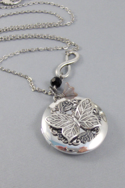 Etched Infinity Butterfly,Necklace,Locket,Butterfly,Silver Locket, Butterfly Locket,Wings,Infinity Necklace,Butterfly Necklace,InfinityEtsy.