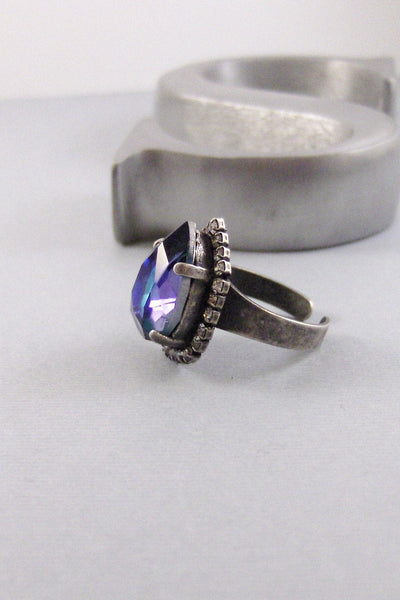 Vintage Sapphire,Ring,Cocktail Ring,Sapphire Ring,Antique Ring,Blue Ring,Adjustable,Bridesmaid,Blue Stone,Birthstone. valleygirldesigns.