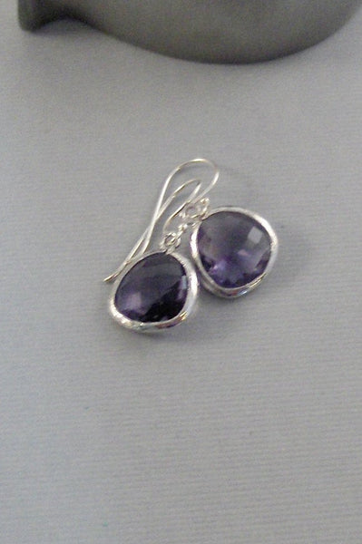 Tanzanite Droplets,Purple Earrings,Silver Earrings,Sterling Silver,Bride,Amethyst,Purple,Wedding,February Birthstone,Stone Valleygirldesigns