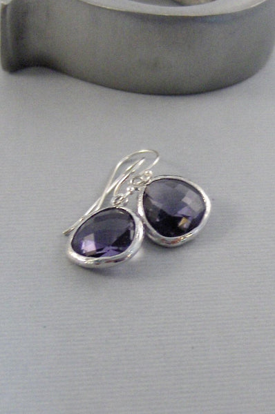 Tanzanite Droplets,Purple Earrings,Silver Earrings,Sterling Silver,Bride,Amethyst,Purple,Wedding,February Birthstone,Stone Valleygirldesigns
