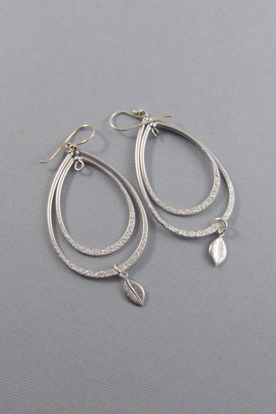 Silver Leaf,Earrings,Sapphire Earrings,Silver Earrings,Sterling Silver,Bride,Leaf,Leaf Earring,Silver Leaf,Leaves,Matte.Valleygirldesign