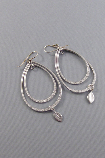 Silver Leaf,Earrings,Sapphire Earrings,Silver Earrings,Sterling Silver,Bride,Leaf,Leaf Earring,Silver Leaf,Leaves,Matte.Valleygirldesign