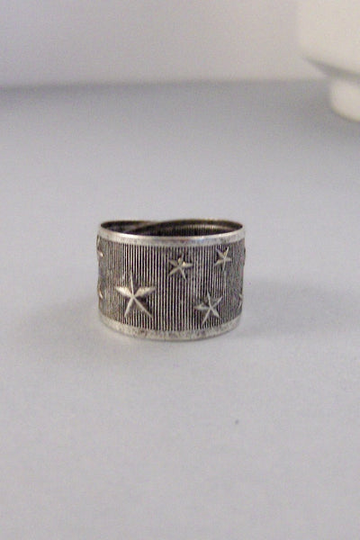 Starry Night,Ring,Silver,Stars,Twilight,Ring,Antique Ring,Silver Ring,Moon,Wedding,Bridesmaid. Handmade jewelery by valleygirldesigns.