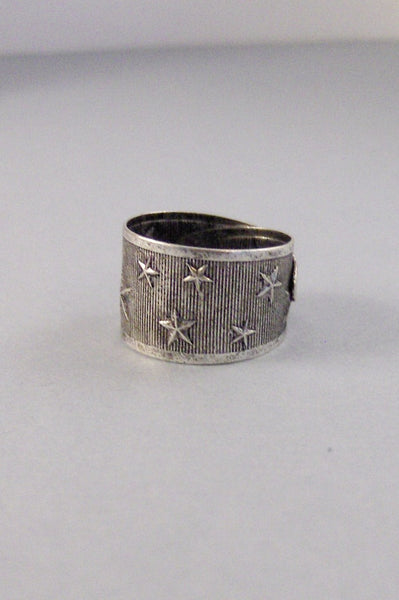 Starry Night,Ring,Silver,Stars,Twilight,Ring,Antique Ring,Silver Ring,Moon,Wedding,Bridesmaid. Handmade jewelery by valleygirldesigns.