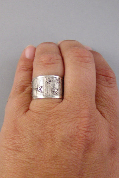 Starry Night,Ring,Silver,Stars,Twilight,Ring,Antique Ring,Silver Ring,Moon,Wedding,Bridesmaid. Handmade jewelery by valleygirldesigns.