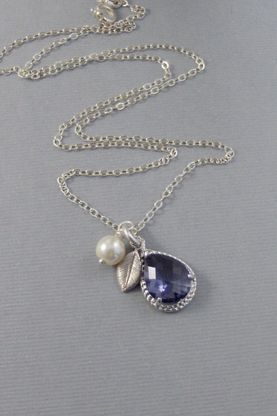Blue Lavender Necklace,Purple,Birthstone,Amethyst,Amethyst Necklace,Silver Necklace,Wedding,Birdesmaid,Sterling Silver,Valley Girl Design
