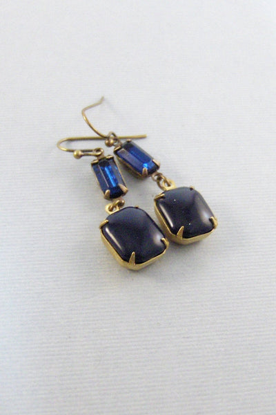 Maiden Blue,Sapphire,Sapphire Earring,Earring,Vintage Earrings,Blue Stone,Vintage Stone,Vintage Sapphire Earring,Vitral. Valleygirldesigns.