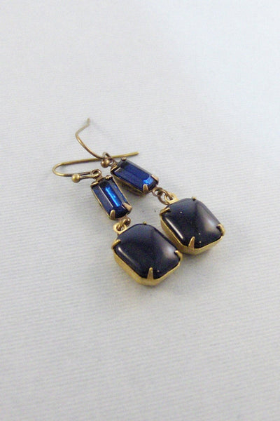 Maiden Blue,Sapphire,Sapphire Earring,Earring,Vintage Earrings,Blue Stone,Vintage Stone,Vintage Sapphire Earring,Vitral. Valleygirldesigns.