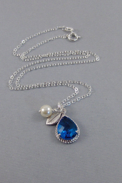 Blue Topaz,Necklace,December Birthstone,Blue Necklace,Blue Stone,Necklace,Silver Necklace,Wedding,Birdesmaid,Sterling ,Valley Girl Design
