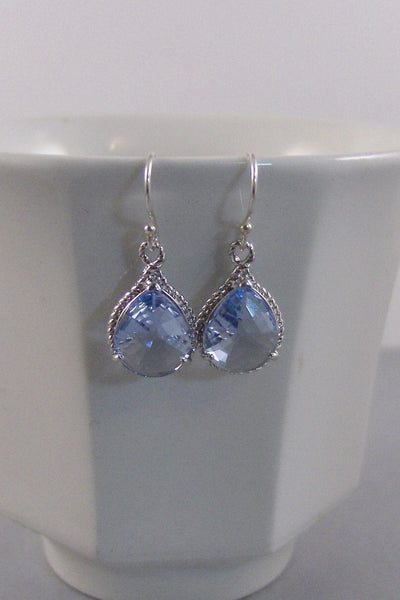 Light Sapphire,Earring,Silver Earrings,Sapphire Earrings,September Birthstone,Wedding,Bride,Blue EArring,Blue Blue Stone valleygirldesigns.