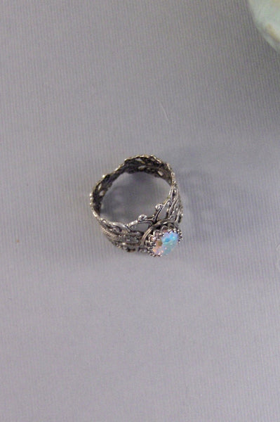 Snow Maiden,Ring,Cocktail Ring,Sapphire Ring,Antique Ring,Blue Ring,Adjustable,Bridesmaid,Blue Stone,Birthstone. valleygirldesigns.