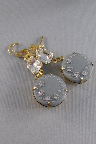 Earl Grey,Earring,Grey Earring,Diamond,Diamond Earrings,Bride Earring,Bridal Earring,Wedding,Long Earring,Crystal Earring,Neutral Earring