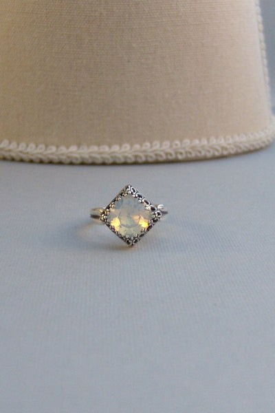 Princess Opal,Ring,Moonstone Ring,Moonstone,Swarovski,Swarovski Crystal,Swarovski Ring,Bridesmaid,Moon,Goddess,Opal,White,Swarovski Opal