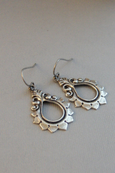 Rue,Earrings,Silver Earrings,Antique,Vintage Style,Wedding,Bride,Antique Earrings,Boho,Hamsa,Boho Earring,Hoop Earring.valleygirldesign