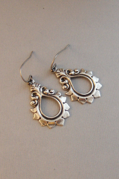 Rue,Earrings,Silver Earrings,Antique,Vintage Style,Wedding,Bride,Antique Earrings,Boho,Hamsa,Boho Earring,Hoop Earring.valleygirldesign
