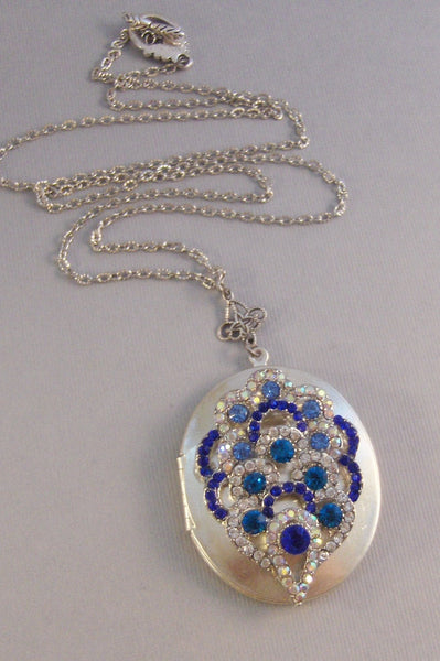 Midnight Blue,Locket,Silver,Turquoise Necklace,Gemstone,Necklace,Antique Locket,Blue Stone,Aqua STone,Sapphire Stone.valleygirldesigns.