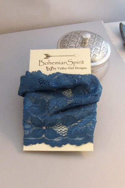 Water,Gypsy Lace,Headband,Blue Lace Headband,Blue Headband,Stretchy,Headband,Bridal Hair,Hair Accessory,Head ,Elastic Headband,Bohemian