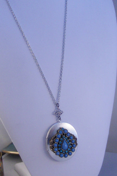 Blue Bliss,Locket,Silver,Turquoise Necklace,Gemstone,Necklace,Antique Locket,Blue Stone,Green STone,/aqua STone.valleygirldesigns.