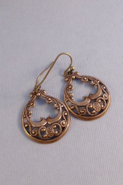 Gypsy Earrings,Brass Earrings,Antique,Vintage Style,Wedding,Bride,Antique Earrings,Boho,Hamsa,Boho Earring,Hoop Earring.valleygirldesign
