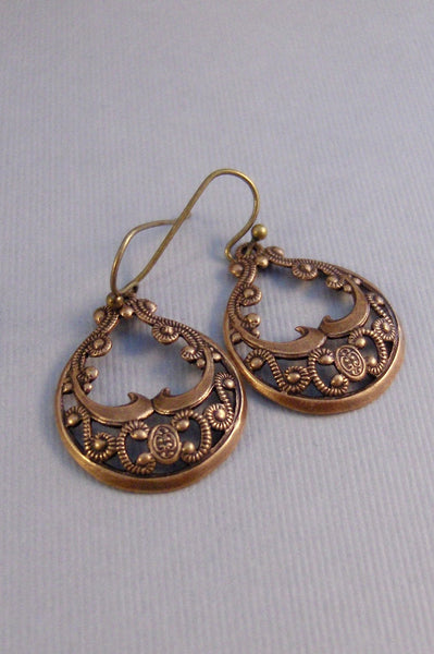 Gypsy Earrings,Brass Earrings,Antique,Vintage Style,Wedding,Bride,Antique Earrings,Boho,Hamsa,Boho Earring,Hoop Earring.valleygirldesign
