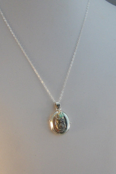 Sweet Owl,Birthstone Necklace,Locket,Locket,Silver Locket,Sterling Silver Locket,Sterling,,Celtic Locket,Celtic,Celtic Necklace,